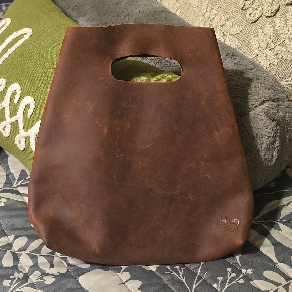 Brown Leather Hide and Drink Handbag